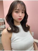 ナチュラルブラウンベージュ×韓国風顔周りレイヤーカット