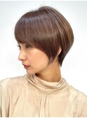 30代40代大人女性/前髪ありショートボブ/ショートヘア/髪質改善