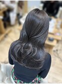 レイヤーカットブルーブラックプラチナグレージュアッシュ