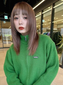 バイオレット 表参道店(Violet) ぱっつん前髪フルバングミディアムウルフレイヤーカット