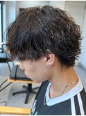 波巻きパーマメンズパーマメンズヘアツーブロックツイストパーマ