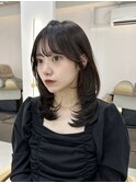 ミディアムレイヤー顔周りレイヤー簡単スタイリング20代30代40代