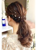 ゆるふわローポニーヘアセットスタイル【京都/ヘアセット】