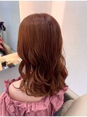 美髪＊オレンジベージュ＊ふんわりセミレイヤー＊Zina札幌大通