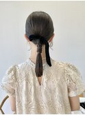結婚式ヘア卒業式ヘアアレンジリボンアレンジタイトヘア20代30代