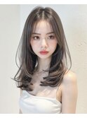 カールセミディ姫カット外はねボブ艶髪 フェイスレイヤー韓国