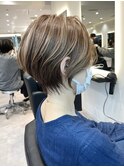 30代40代50代絶壁解消ひし形ショート白髪ぼかし透明感カラーE