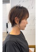 別府ショートボブ顔周りレイヤーカット髪質改善カラー