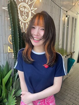 ヘアプレイスソル (HAIR PLACE SoL) フェイスフレーミング/オレンジカラー/レイヤーカット