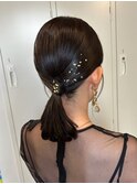 【華やか×上品】金箔ローポニーアレンジハイライトカラー