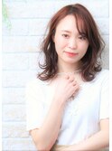 イメチェン前髪くびれイヤリングカラーのラベンダーカラー