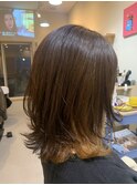 【大人可愛い】ミディアム ミディアムヘア インナーカラー