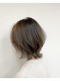 くびれレイヤー×グレージュ(ブリーチあり)