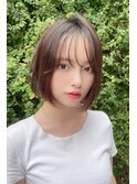 10代20代30代40代 シースルーバングの前下がりボブ　藤沢