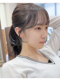 韓国×顔まわりカット×レイヤーカット×グレージュ