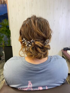 ヘアー リードレス(hair Re:dress) お呼ばれボブラフなハーフアップ風アレンジ大人可愛い