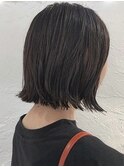 切りっぱなしボブ×ダークグレージュ