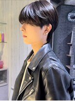 アクシー ヘアーアンドメイク(AXY HAIR&MAKE)&nbsp;ニュアンスパーマアッシュブラック毛流パーマセンターパート