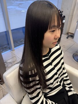 アチーブ ヘア デザイン(achieve hair design) ハイレイヤー小顔ストレート黒髪ロングヘア10代20代30代40代