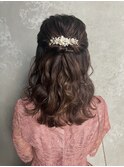 【ハーフアップヘアアレンジ】渋谷/ヘアセット/ビジネスヘア/眉