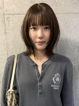 ナループロア ルームー(Nalu pu loa ROOMOO) レイヤーカット/ハッシュカット/オリーブブラウン