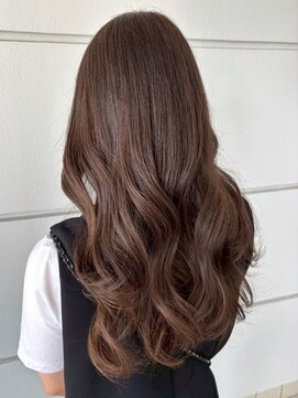 セプト 天神大名(SEPT.) マロンベージュ 艶カラー 巻き髪ロング 髪質改善 グレージュ