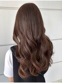 マロンベージュ 艶カラー 巻き髪ロング 髪質改善 グレージュ