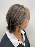 切りっぱなしボブ/白髪ぼかし/髪質改善/ハイライト