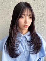 グリンバイアルティナ 八王子店(Grin by artina) ラベンダーグレー/セミロングレイヤー/シャギーカット/A7