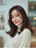 ラファンジュ ヘアー(Rohange hair)&nbsp;ダークアッシュブラウン/韓国巻き/ハッシュレイヤーカット