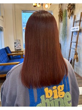 アズグロウ エクラ(AS GROW 'eclat) 艶感テラコッタブラウン×美髪ストレート似合わせカット