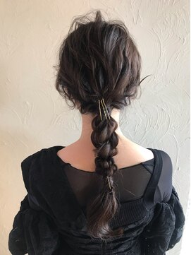 ラシェンテ エイジア 高槻(La Sente Aja) 結婚式ヘアアレンジ　編みおろしヘア　お呼ばれヘア