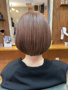 ヘアーサロン アトリエ(Hair salon ATORIE) ボブヘアオイルカラートリートメントカラーピンクベージュ