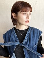 ミニボブ×ショコラカラー×切りっぱなし×10代20代30代