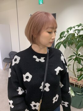 ユニ 江坂(Uni.) ボブ×ピンクベージュ