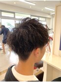 ツーブロック×ツイストスパイラルパーマ