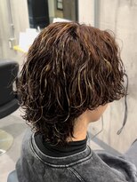 ビカムメンズヘアー 栄店(become men's hair)&nbsp;ハイライトメッシュサーフカール/ウルフパーマ/名古屋/栄