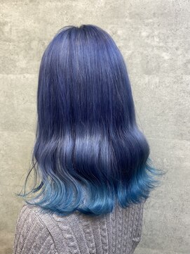 キャラ シャローネ 池袋(Chara Chalone) 青髪デザインカラー/ブルーカラー【岸雄一】