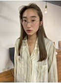 20代30代大人可愛いアッシュベージュダブルカラー透明感