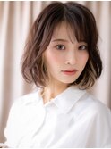 □イヤリングカラー抜け感エアリーボブパーマ405-2戸頭20代30代