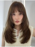 ハイライトカラーミルクティーベージュケアブリーチダブルカラー