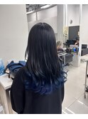 【ALIVE 夕貴】色落ちグレーのブルーグラデーションカラー