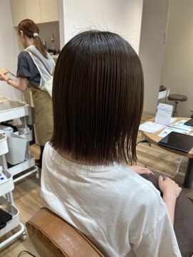 ヘアポケット スタイル店(HAIR POCKET) ぱつっとボブ×ナチュラルオリーブベージュ
