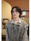 メンズセンターパートカルマヘア韓国ヘアニュアンスパーマ岡山