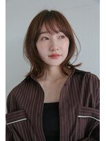 エヌ トーキョー(enu TOKYO)&nbsp;くびれボブ　顔周りレイヤー　シフォンベージュ
