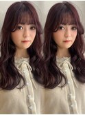 顔まわりレイヤー/近鉄奈良/ピンクブラウン/暖色カラー/顔まわり