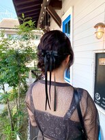 アズグロウヘアー(AS GROW HAIR) チェリーブラウンリボンルーズアレンジ