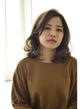 アドラーブル 長岡新保店(adorable) 【adorable】大人エアリーパーマ×小顔見え斜めバング