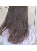 毛先 ピンクパープル グラデーションカラー ヘアスタイル