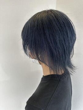 ネオヘアー 曳舟店(NEO Hair) ウルフブルーブラック/ハイトーンカラー/コンマヘア/曳舟クゴウ